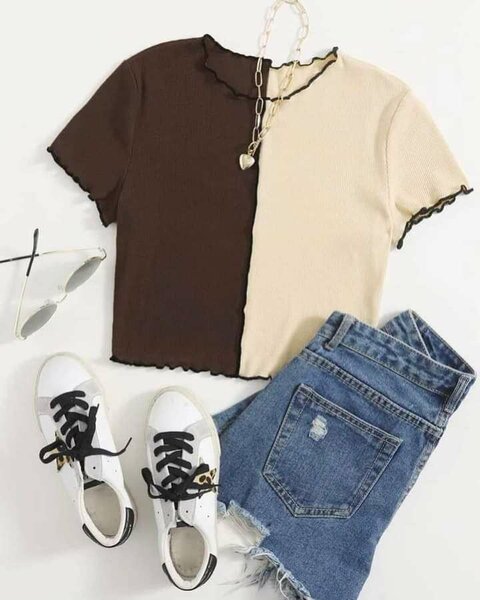 T-shirt bicolore tendance