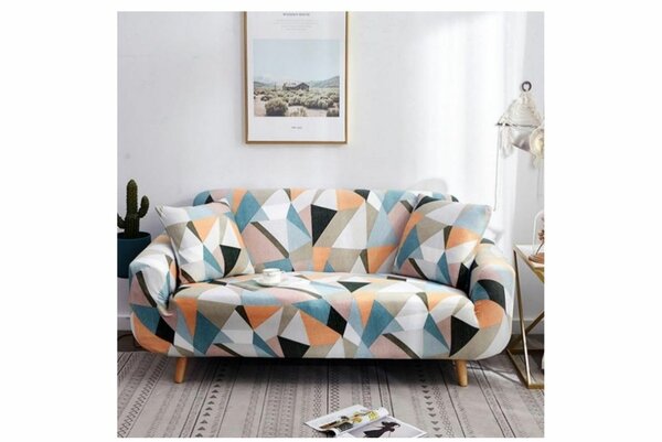 Housse de canapé extensible géométrique