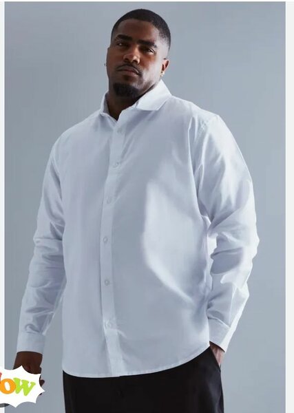 Men's Plus Size White Shirt