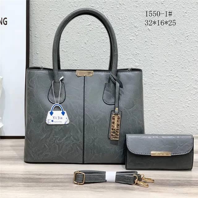 Gray bag with wallet