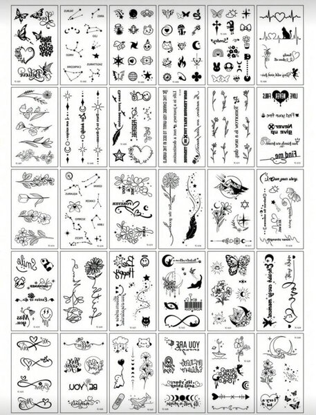 Tatouages temporaires papillons et fleurs