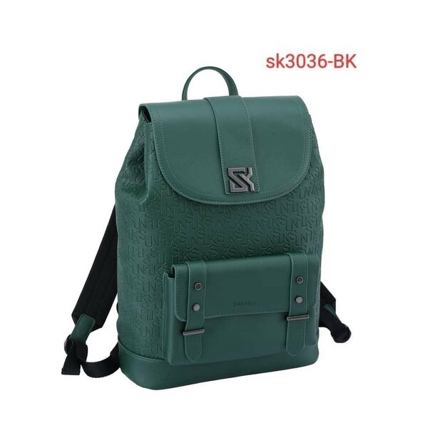 Sac à dos en cuir vert tendance