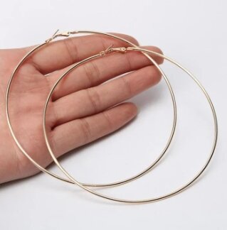 Big Size Simple round hoop Ear Ring/Bali for girls women