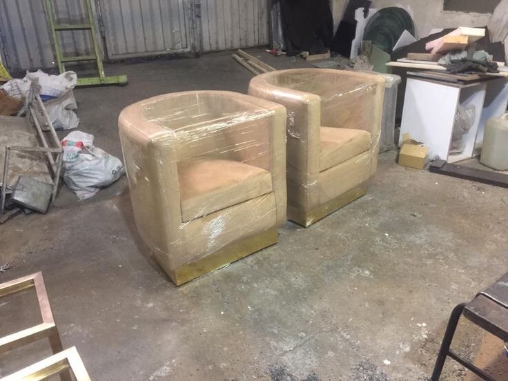 Chaises modernes en velours