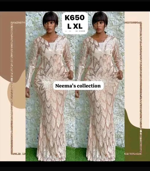 Beautiful long women's dress    pink color