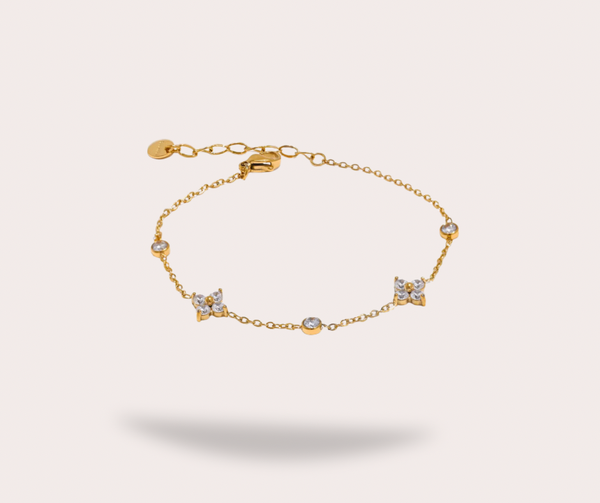 Bracelet en or avec strass