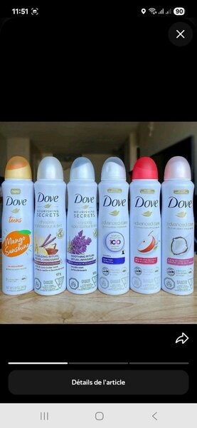 Déodorant Dove Senteurs Variées