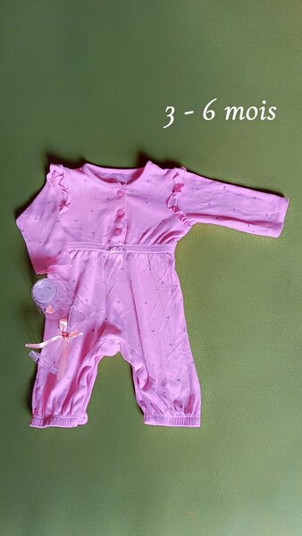 Pyjama bébé rose 3-6 mois
