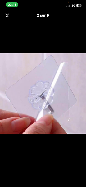 Crochets muraux adhésifs transparents