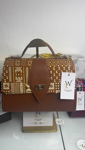 Sac à main en pagne et cuir