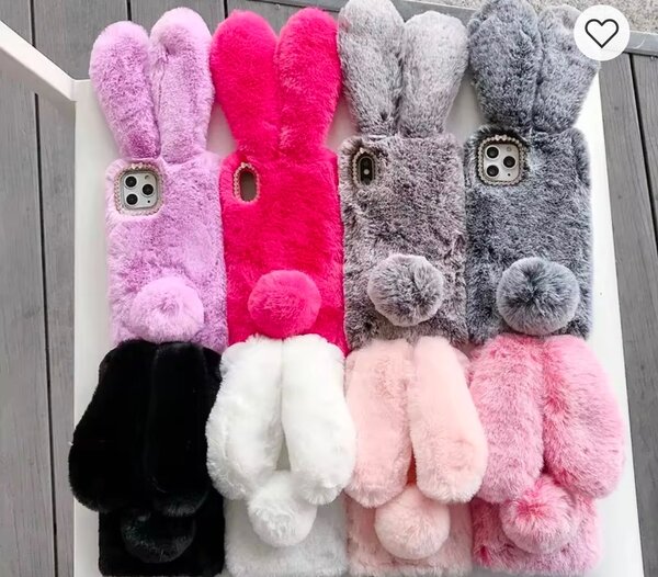 Coque peluche lapin téléphone