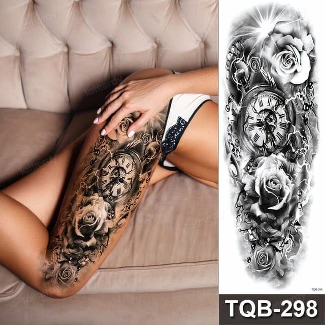 Sleeve or thigh temporary tattoo stickers