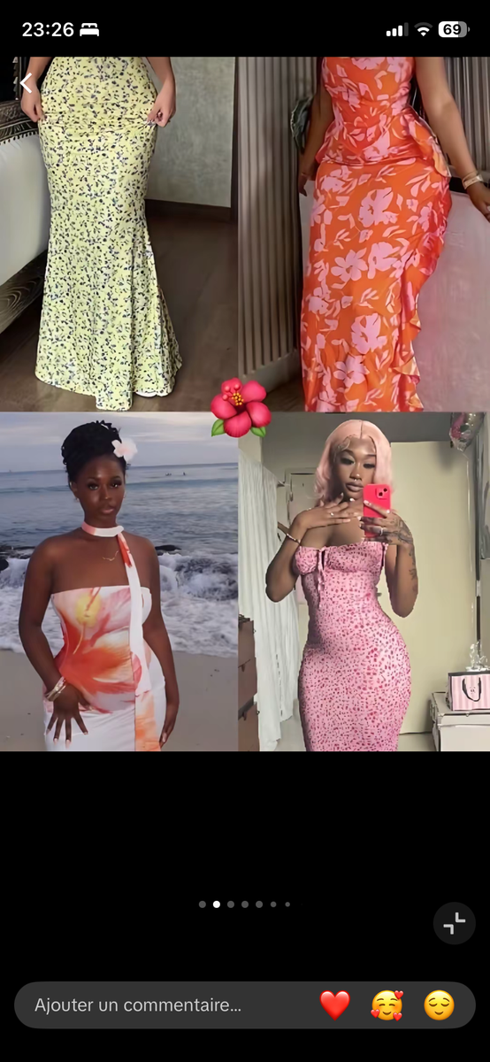 Robe longue élégante rose