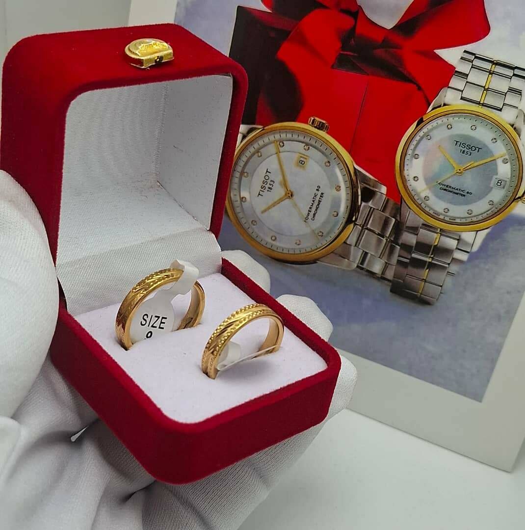 Ensemble d'Alliances et Montres Unisexes