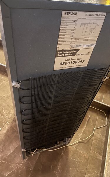 Bruhm refrigerator with a top freezer