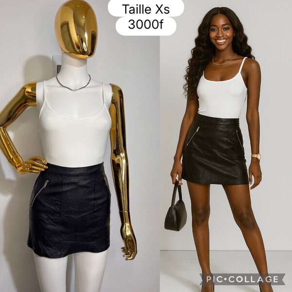 Mini-jupe en cuir élégante