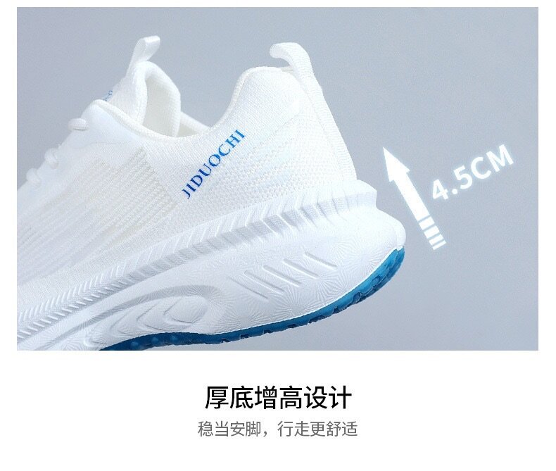 Foreign Trade Wholesale Women's White Shoes Thick-Soled Ligh