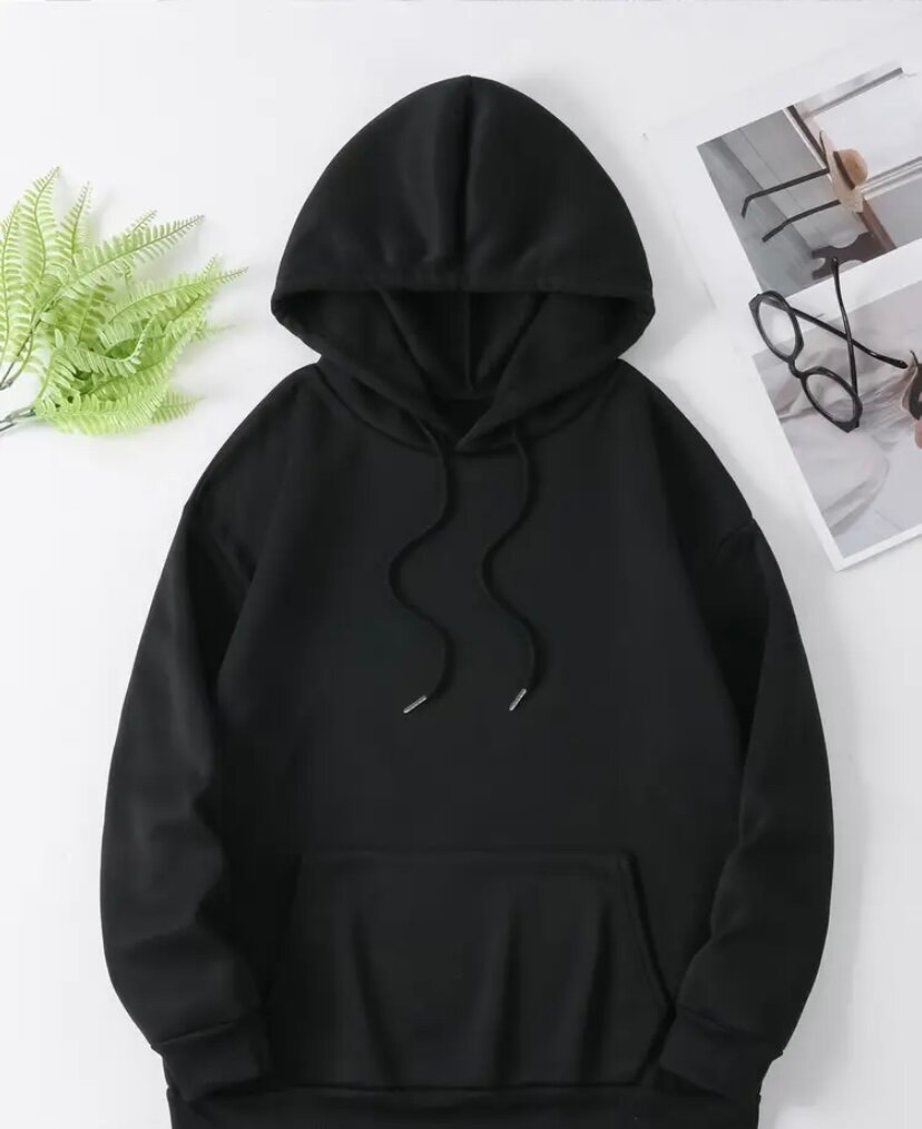 Sweat à capuche noir unisexe