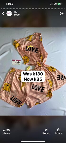 ensemble de nuit (short + T-shirt)