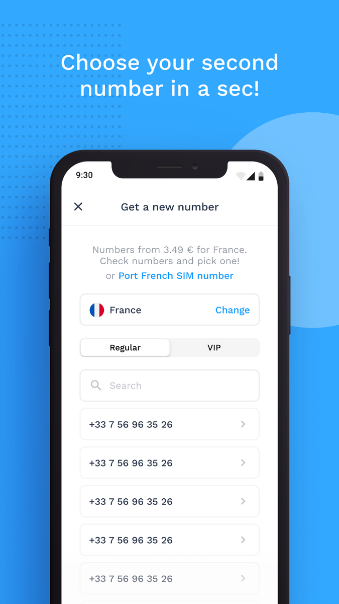 Application de Numéro Secondaire