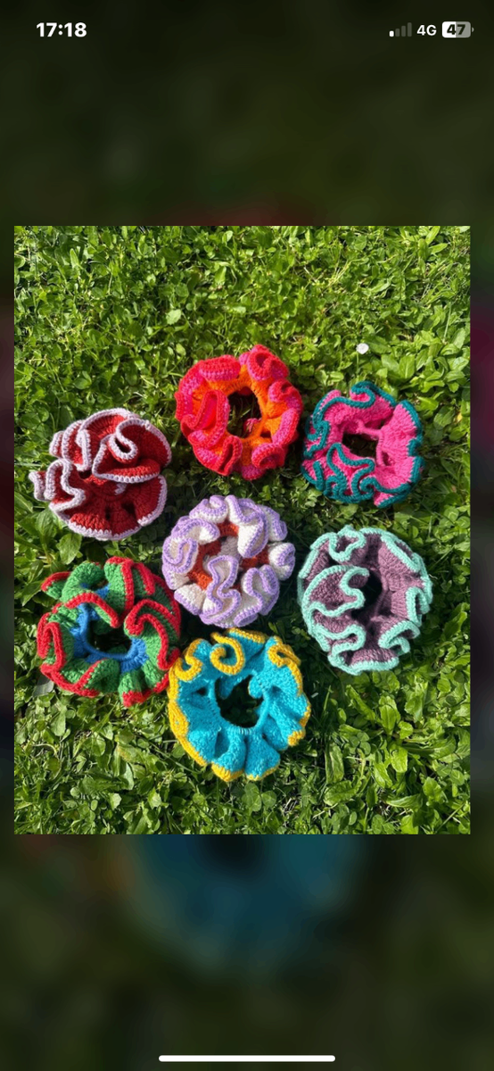 Chouchous crochet colorés