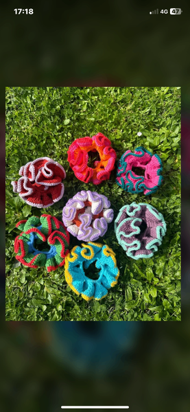 Chouchous crochet colorés