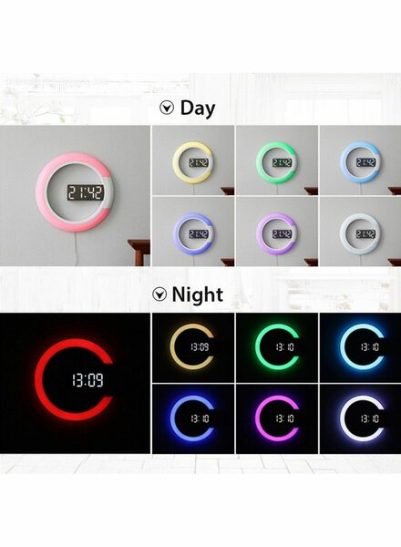 CREATIVE LED MIRROR HOLLOW WALL CLOCK
