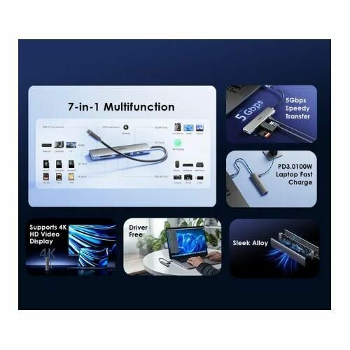 Adaptateur USB-C 7-en-1 Haute Vitesse