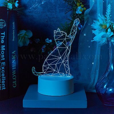 Cat shaped 3 D visualization lamp and decor
