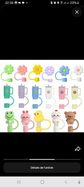 Lot de Bouchons Décoratifs Fleur pour Boissons