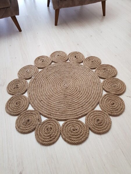Tapis rond en jute naturel