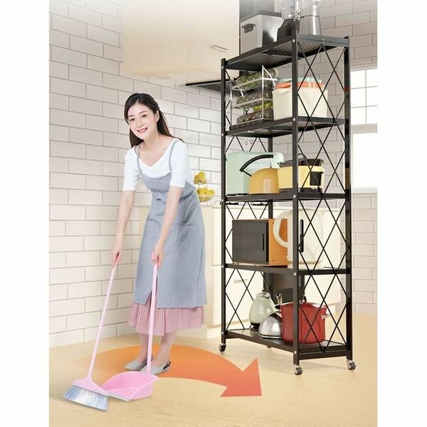 Étagère de Rangement À 5 Niveaux Avec Roue, En Acier Au Carb