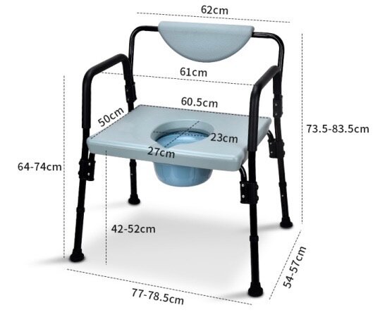 Chaise percée réglable large