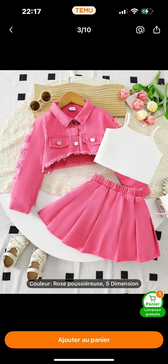 Ensemble fille rose chic