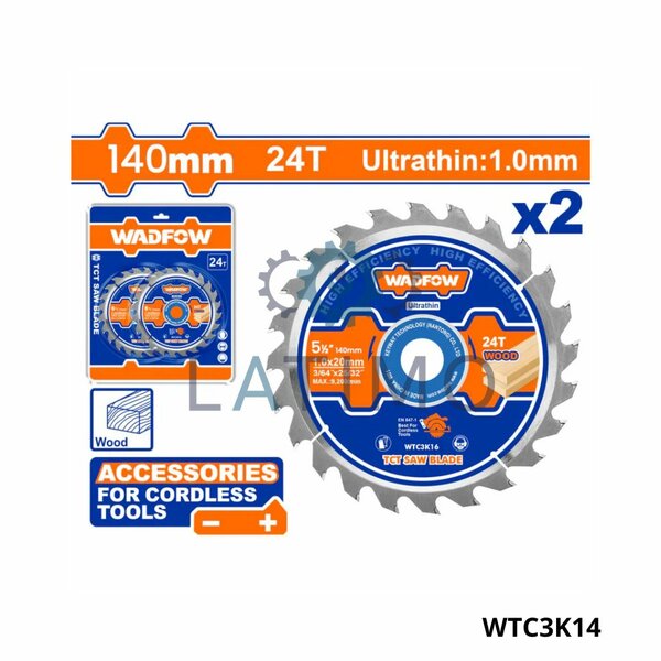 Lame de scie circulaire WADFOW 140mm 24T pour bois