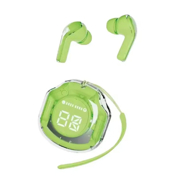 Air39 Earbuds TWS Transparent Wireless Bluetooth AirPods | Crystal Clear Sound, Bluetooth 5.3, Heavy Bass Stereo, Noise Reduction, Sports Headset with Microphone, Waterproof, LED Display