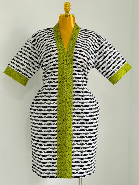 Robe Pagne et dentelle