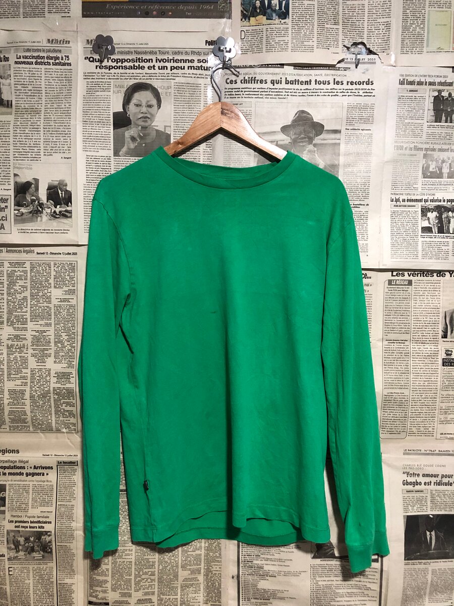 Sweat-shirt vert à manches longues