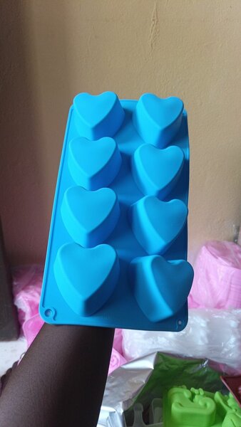 Moule silicone coeur bleu
