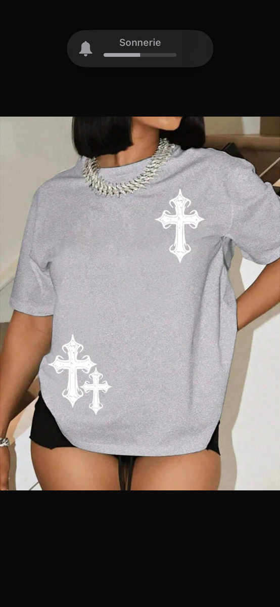 T-shirt oversize avec croix