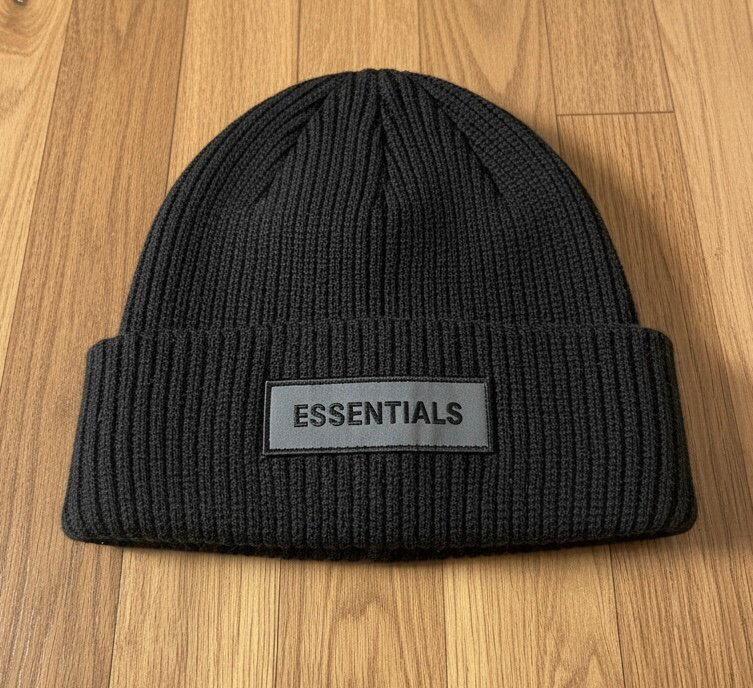 Bonnet en tricot noir unisexe