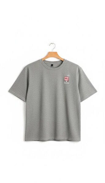 T-shirt gris en coton doux