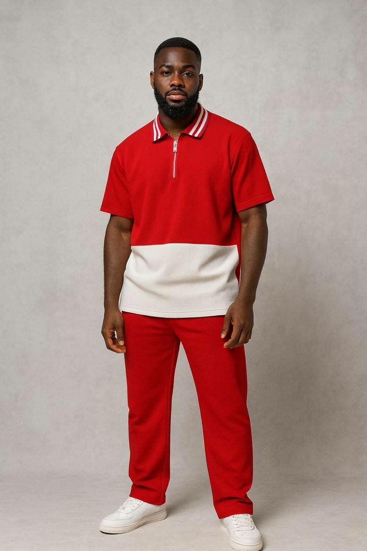 Tenue de survêtement rouge homme