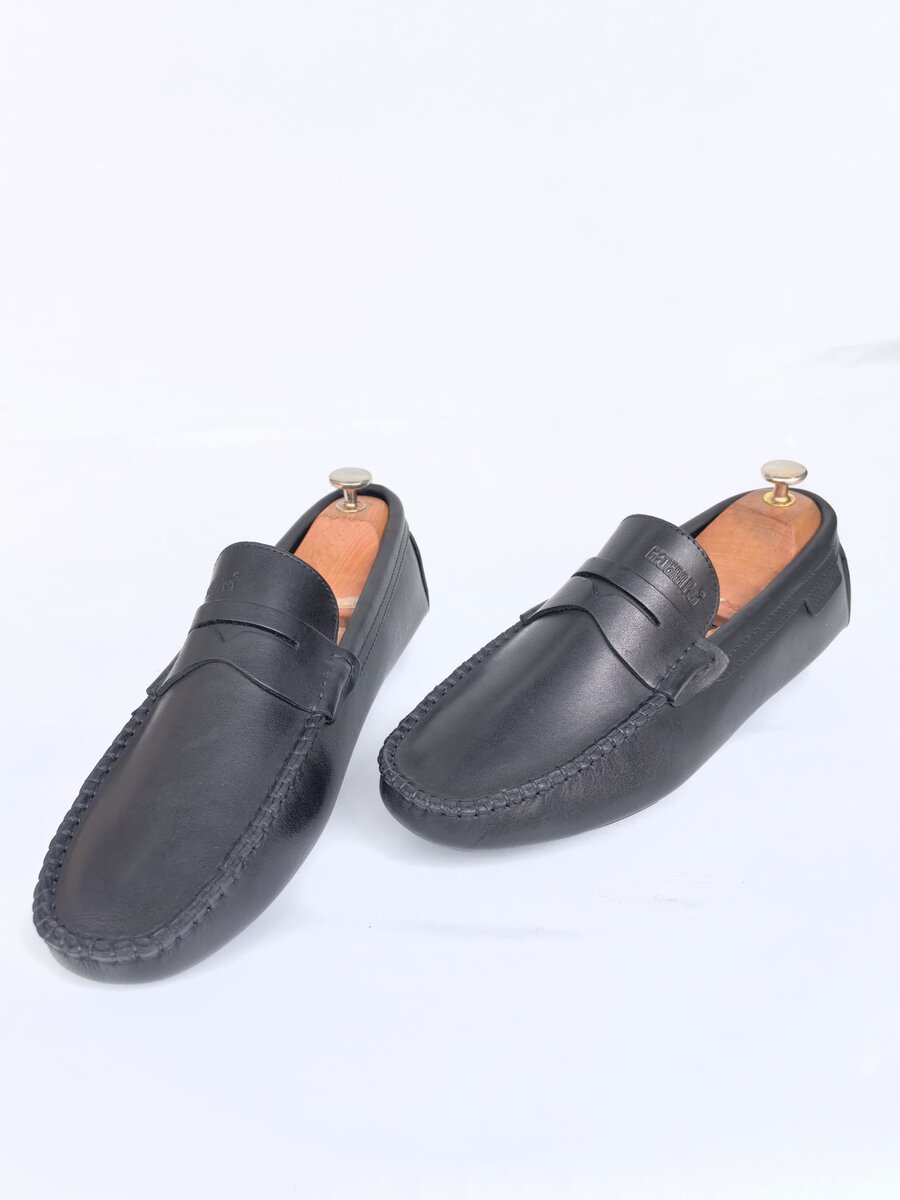 Chaussures Mocassins Homme en Cuir Noir