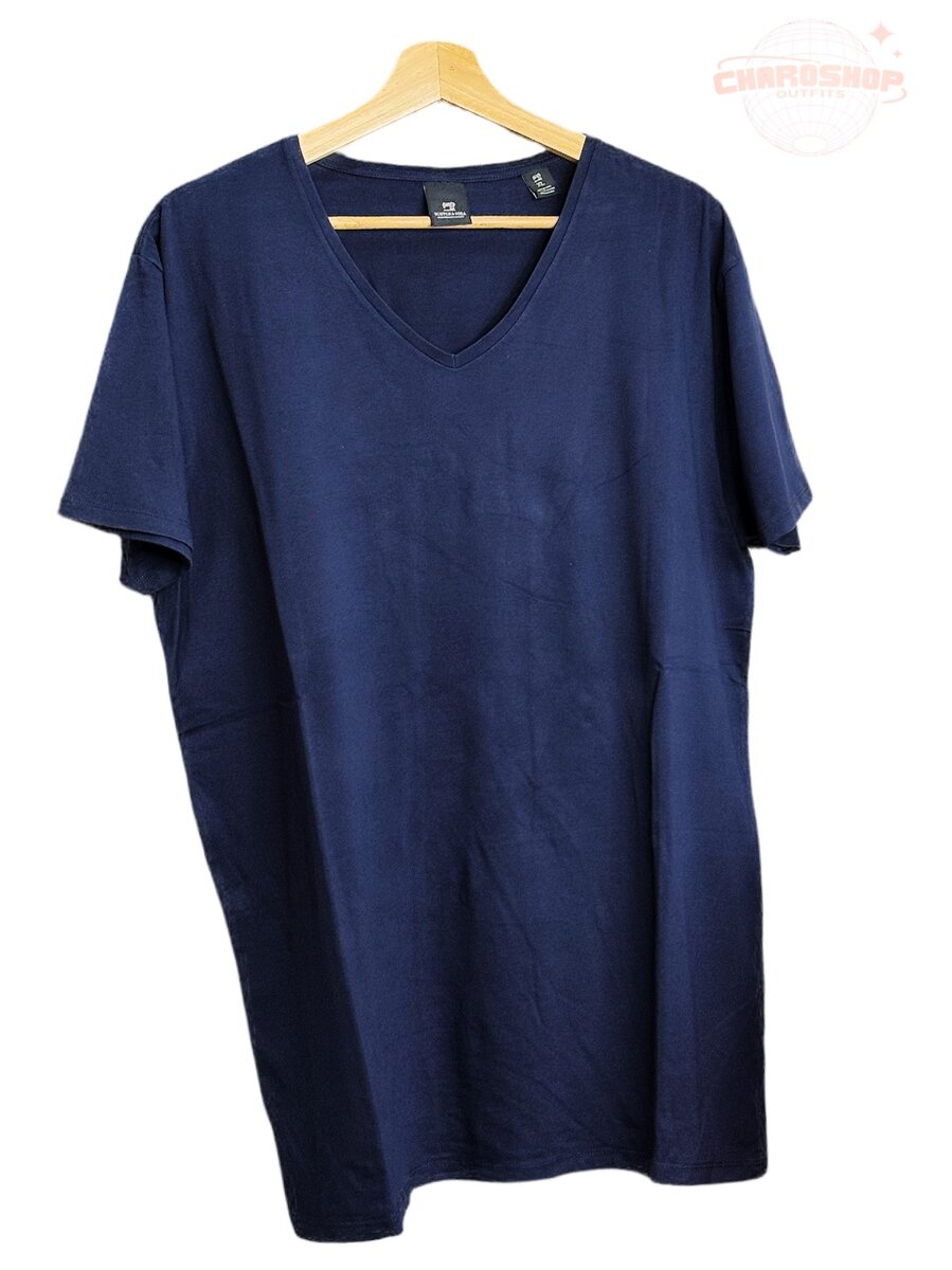 T-shirt bleu en coton