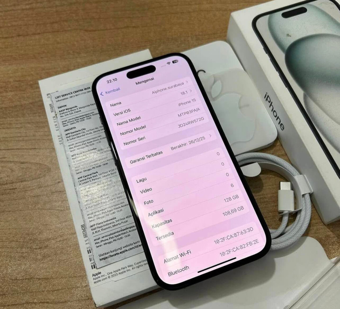 iPhone 15 simple 128 Go