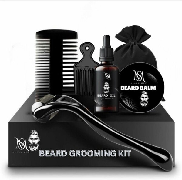 Beard growth kit (Beard oil ,blam,derma roller )