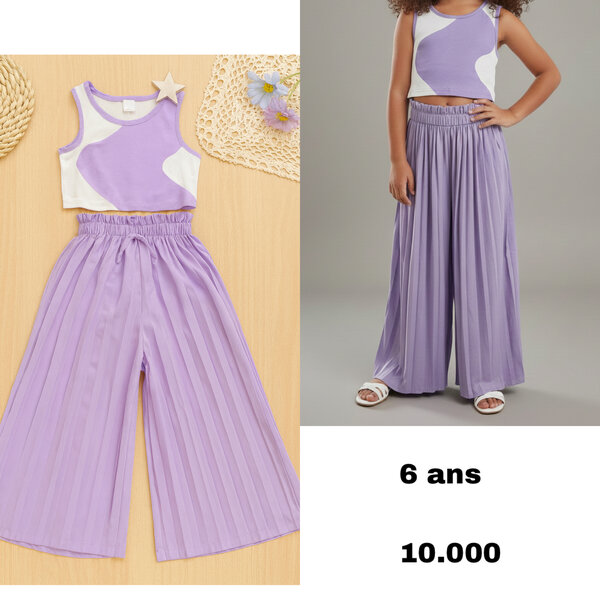 Ensemble Enfant Pleated Lilas