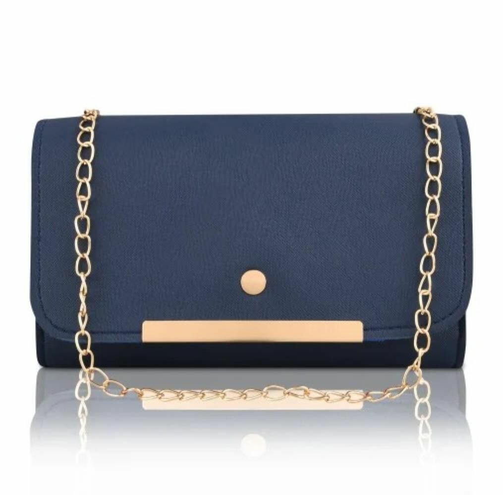 Stylish Blue Color Ladies Leather Hand Bags - 4Pcs sets for