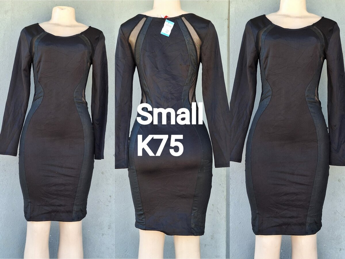 Beautiful and high-quality women's dress made of salaula silk black